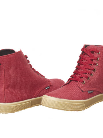 pro dokonalý a originální outfit Dámské vysoké vínové tenisky Urban z konopné látky